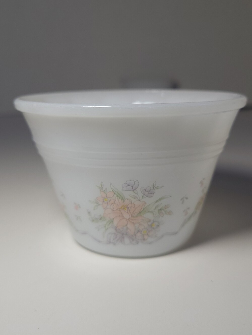 Vintage Indopal Opaque Opaline Milk Glass Custard Dessert Cups Set of 2